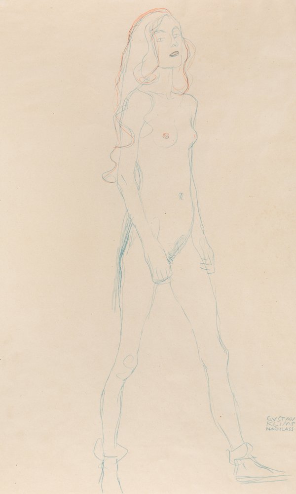 Uma jovem nua, c. 1917. de Gustav Klimt