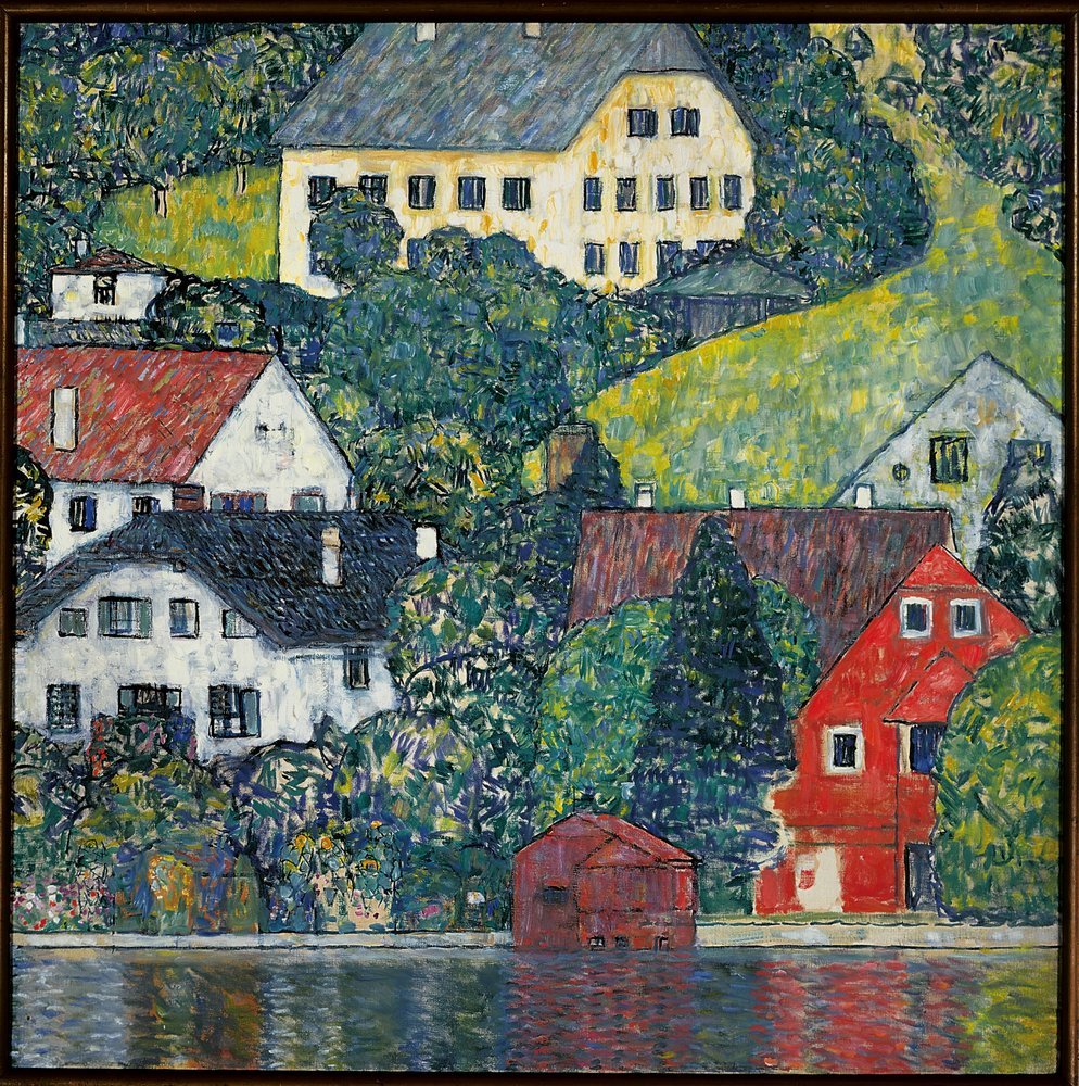 Casas em Unterach no Attersee, c. 1916 de Gustav Klimt