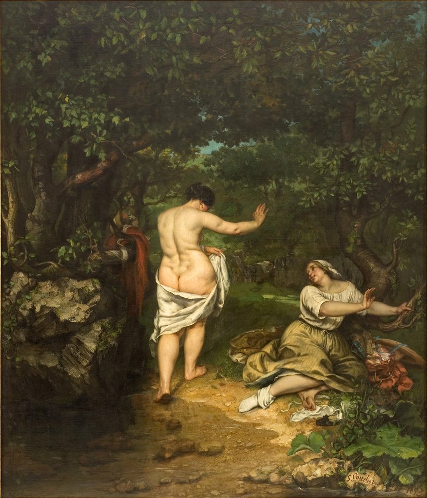 Os banhistas de Gustave Courbet