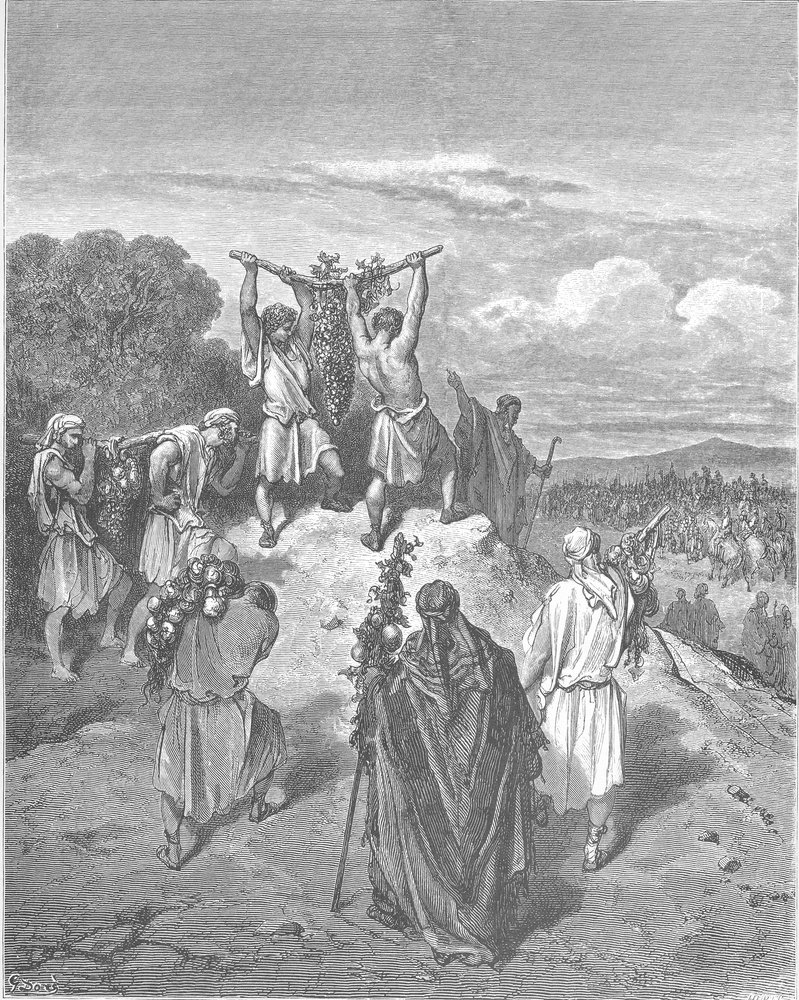 Os espiões retornam da terra prometida de Gustave Dore
