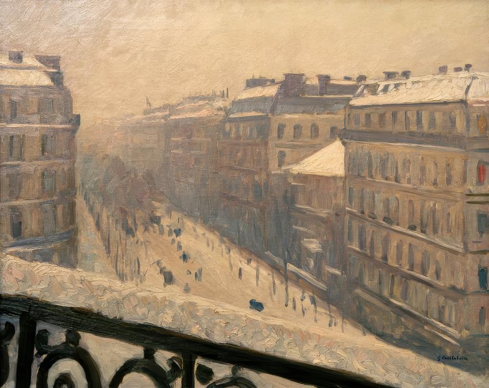 Boulevard Haussmann, efeito de neve de Gustave Caillebotte