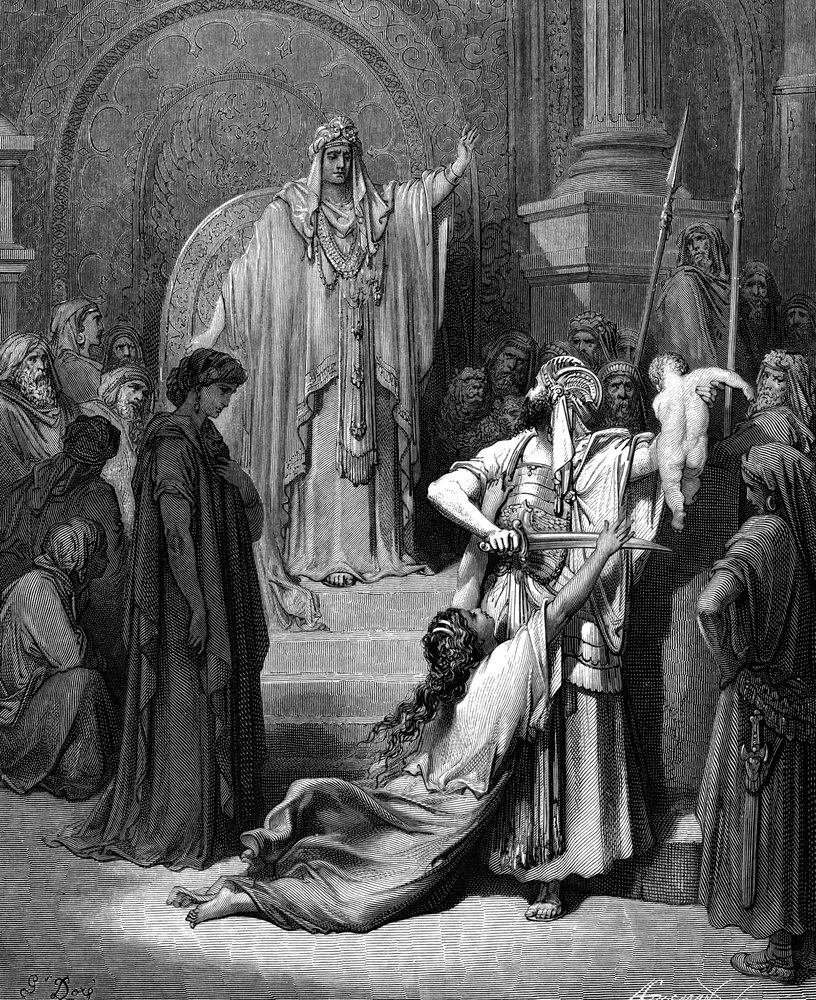 Julgamento de Salomão, 1866 de Gustave Dore
