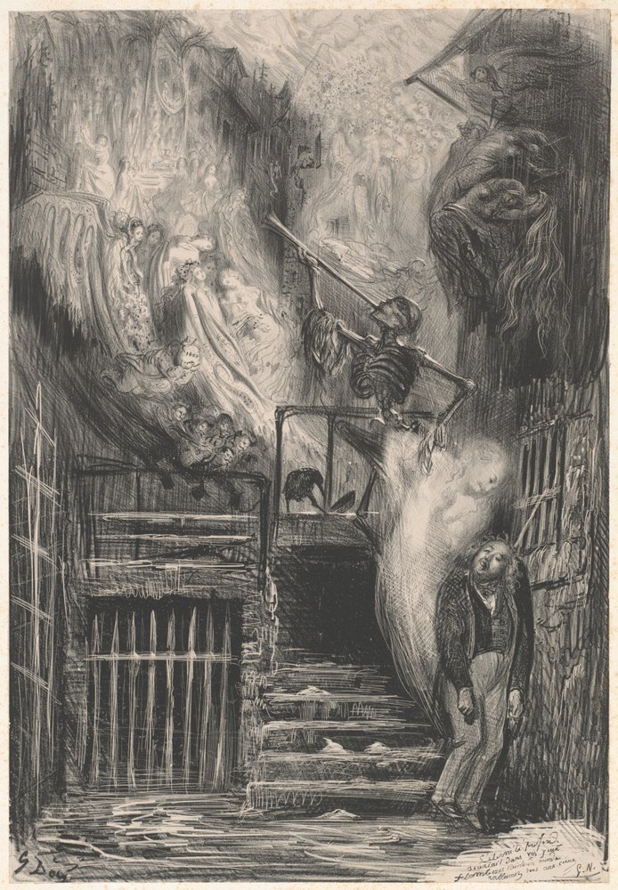 Rue de la Vieille-Lanterne [O suicídio de Gérard de Nerval] de Gustave Dore
