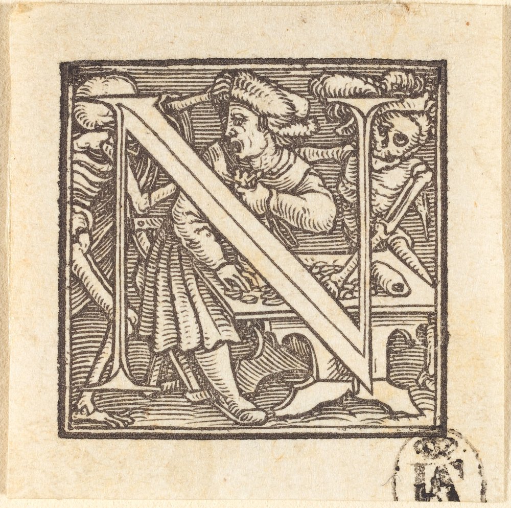 Letra N. de Hans Holbein der Jüngere