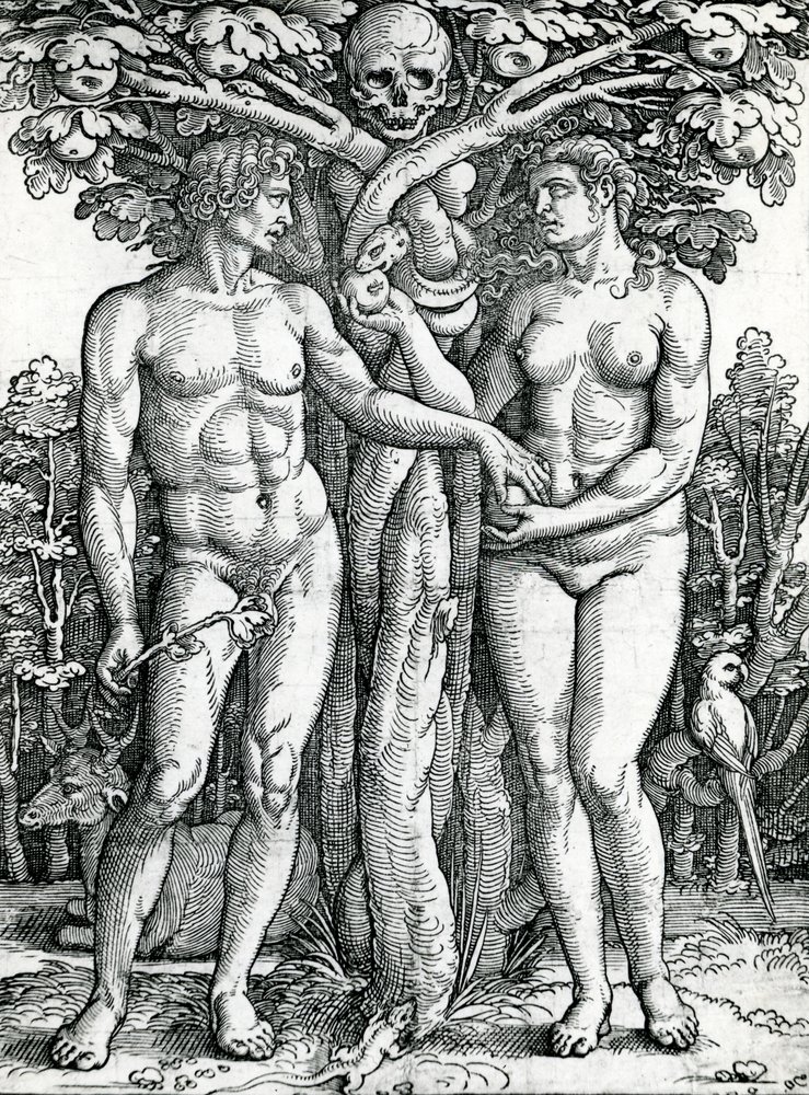 A Queda de Adão e Eva, c. 1525-27 de Hans Sebald Beham