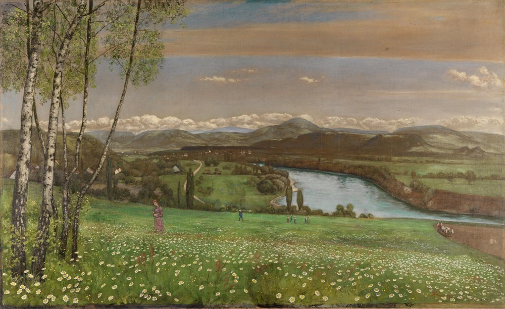 O Vale do Reno, perto de Säckingen de Hans Thoma