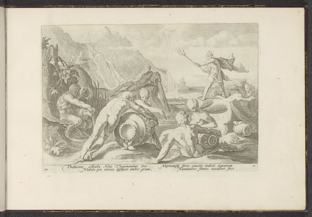 Neptuno e os deuses do rio provocam uma inundação
Metamorfoses de Ovid (título da série)
Recriações de P. Ovidius Naso (título da série) de Hendrick Goltzius (workshop of)