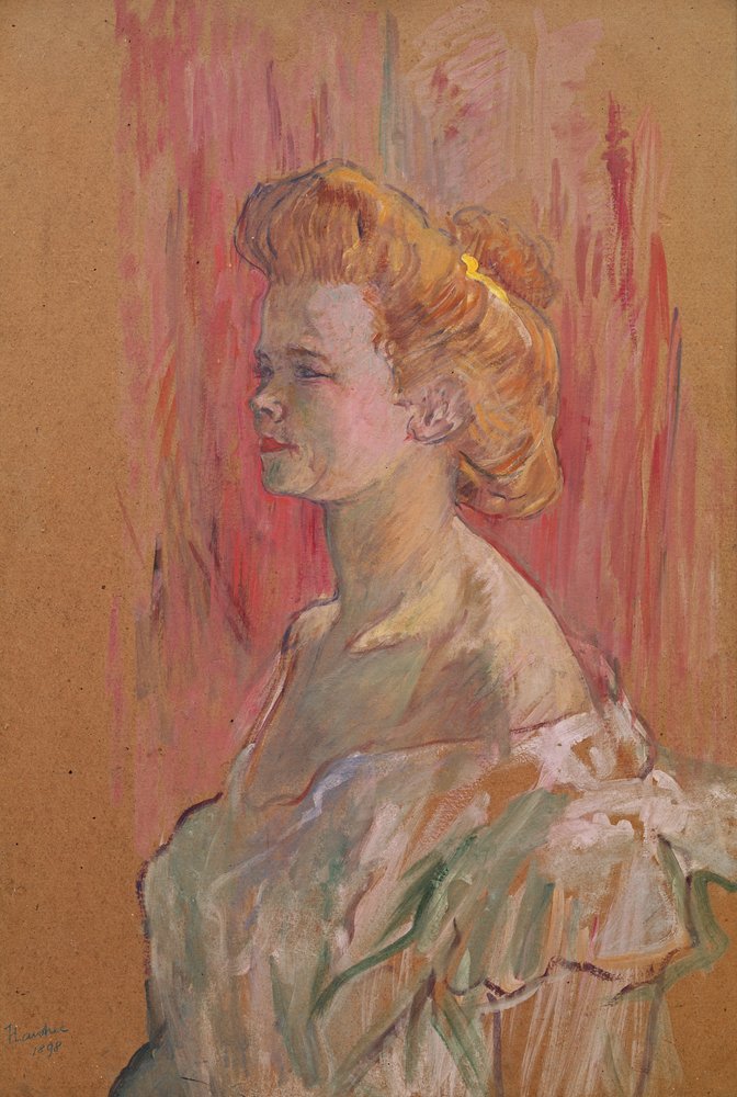 A Esfinge de 1898 (óleo sobre papelão) de Henri de Toulouse-Lautrec