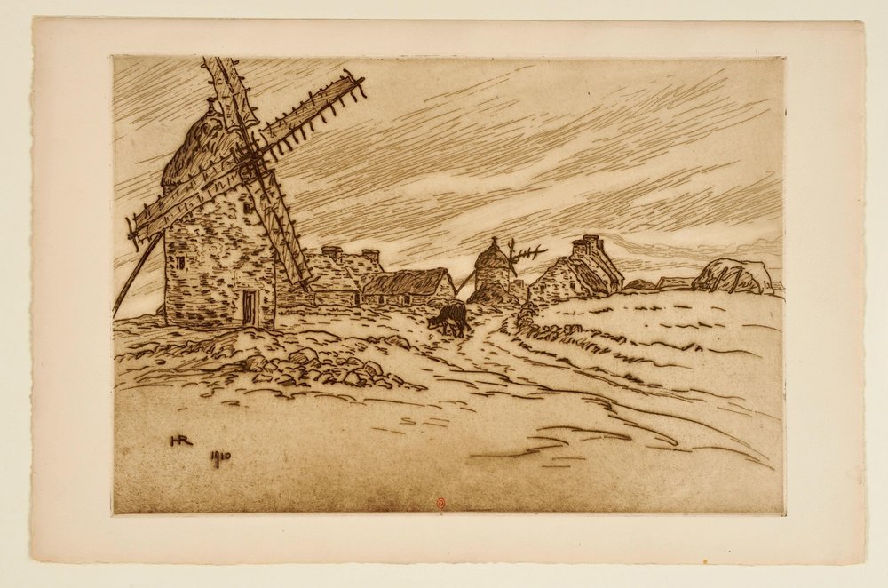 [Moinhos em La Palue] de Henri Rivière