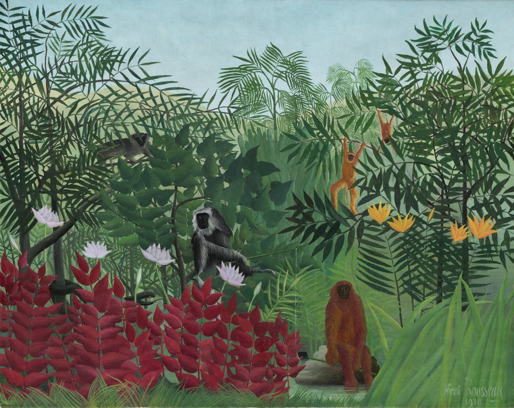 Floresta tropical com macacos de Henri Rousseau