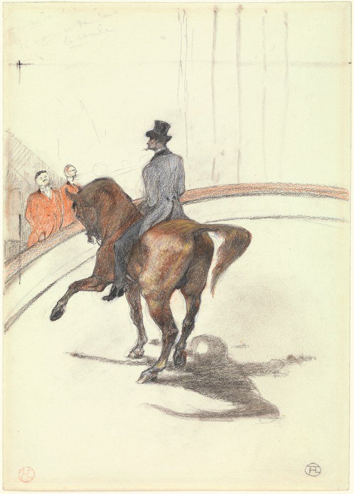No Circus: The Spanish Walk, 1899 (grafite, pastel colorido e carvão em papel pesado) de Henri de Toulouse-Lautrec