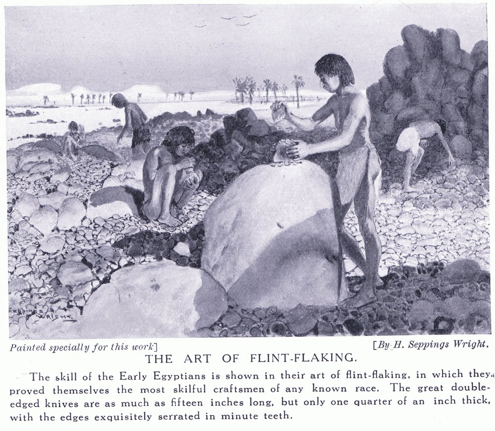A arte da fabricação de pederneira, c.1920 de Henry Charles Seppings Wright