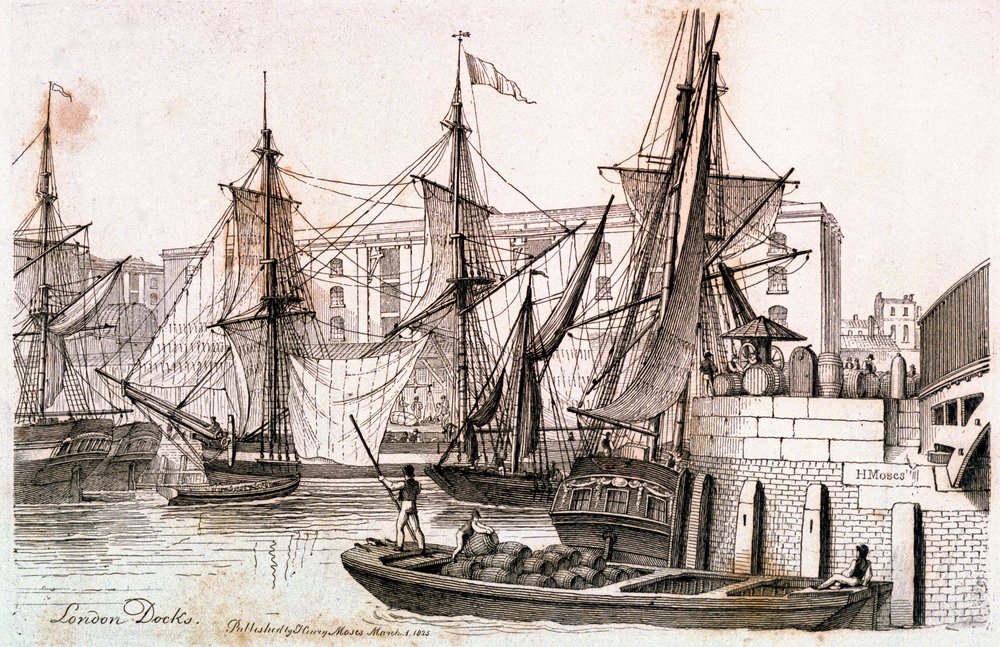 Docas de Londres | Henry Moses | Impressão de arte