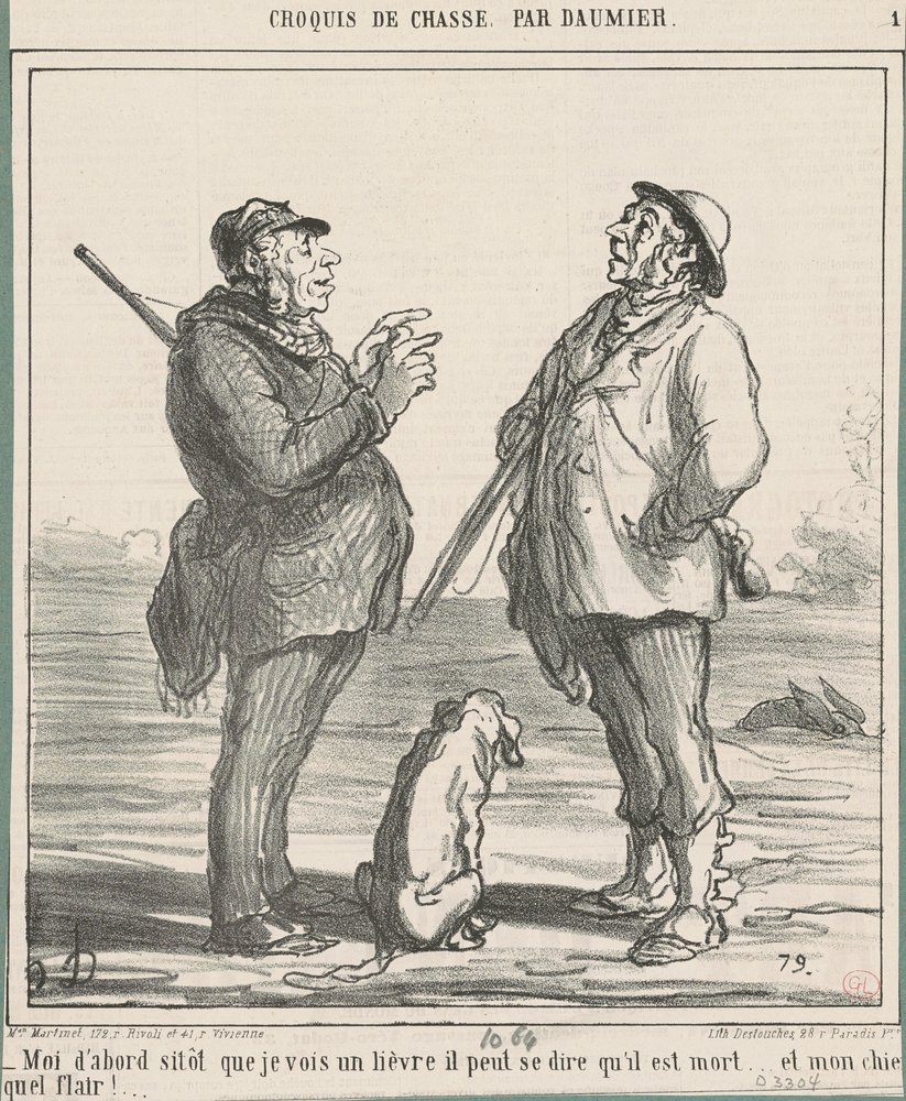Eu primeiro assim que vejo uma lebre... de Honoré Daumier