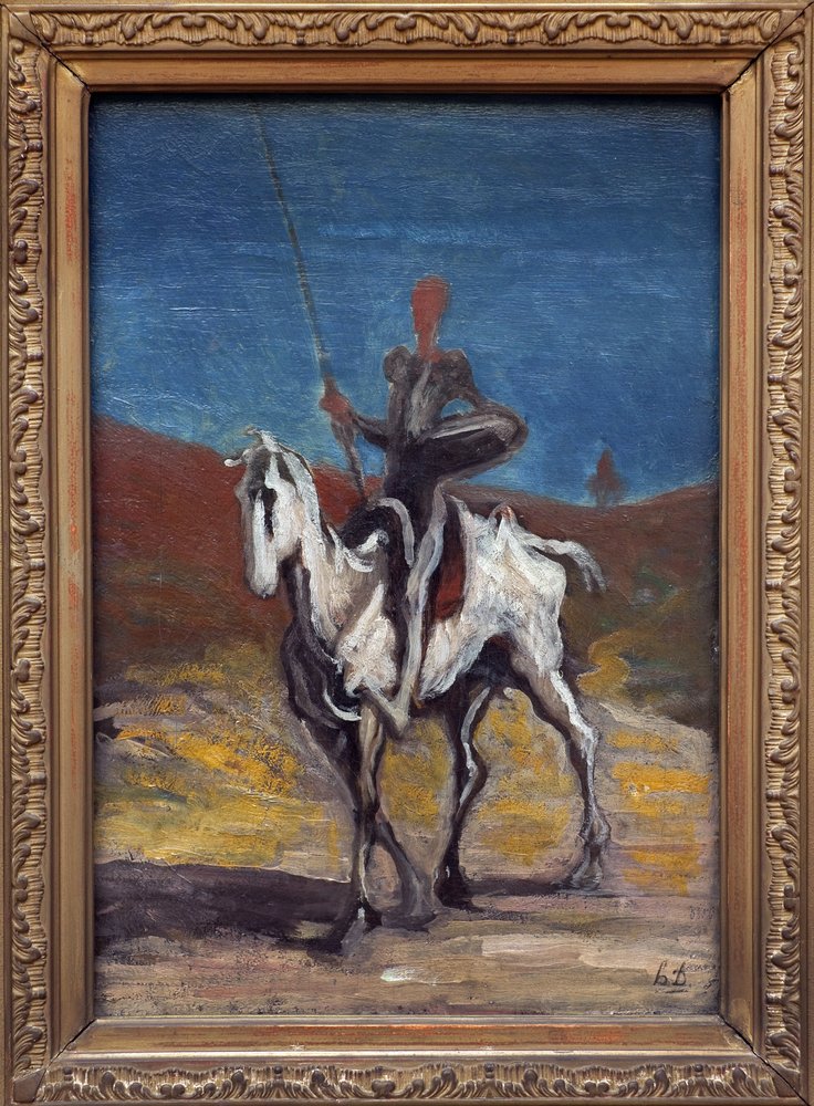 Dom Quixote. Pintura de Honoré Daumier (1808-1879), cerca de 1868. Arte francesa de Honoré Daumier