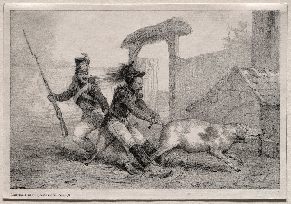 Saqueadores, segurem firme de Emile Jean Horace Vernet