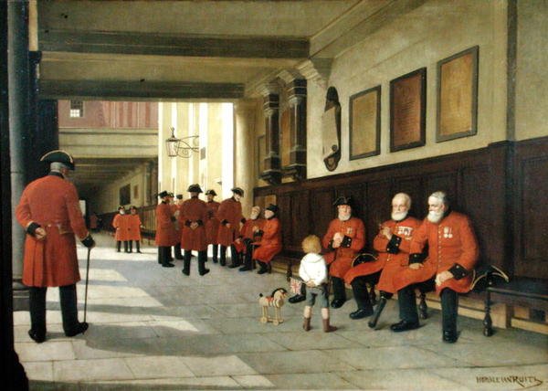 Little Peter and the Chelsea Pensioners (óleo sobre tela) de Horace van Ruith