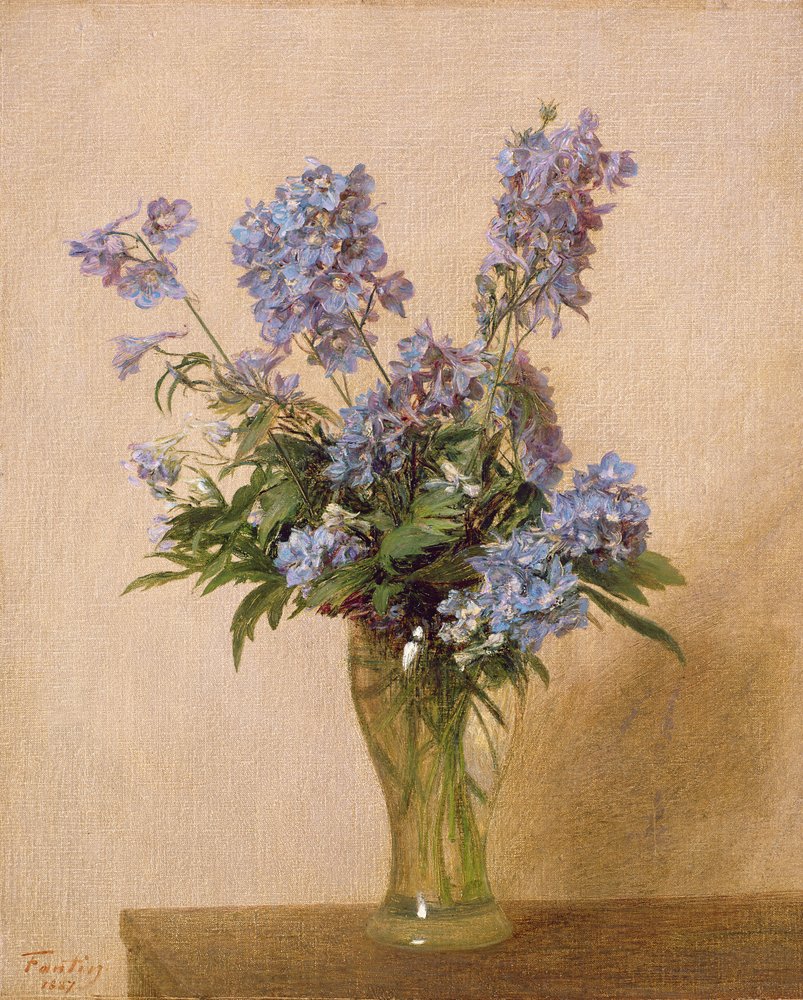 Vaso de aquilégias, 1887 de Ignace Henri Jean Fantin-Latour