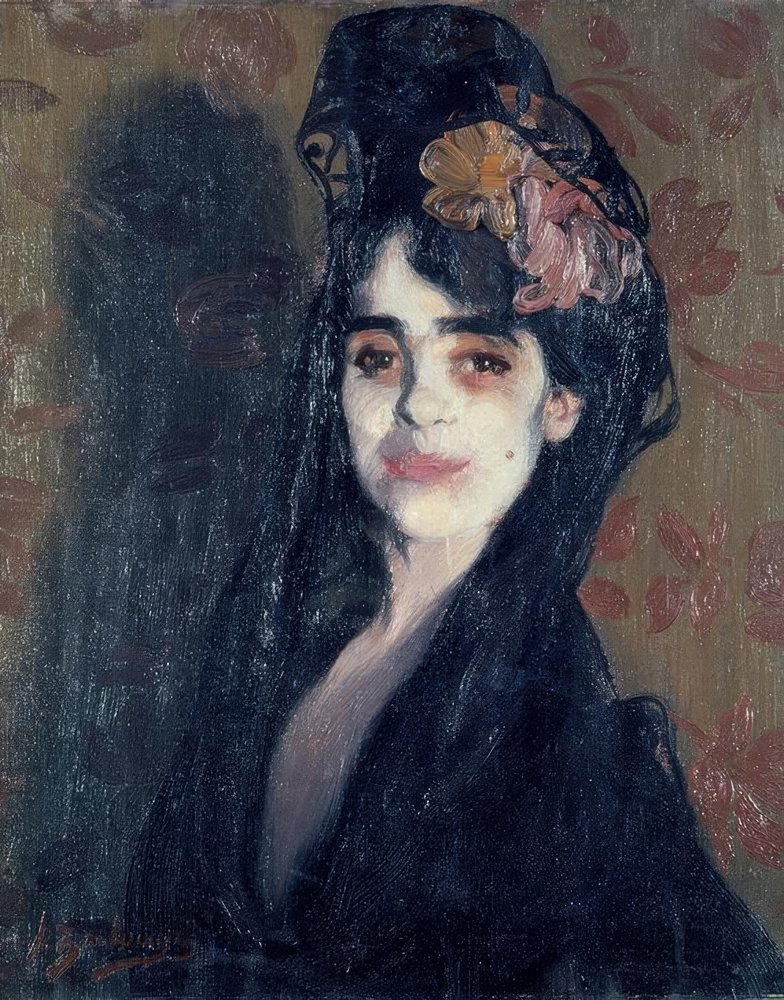 A mulher empoada. Localização: coleção particular, Sevilha, Espanha de Ignacio Zuloaga y Zabaleta