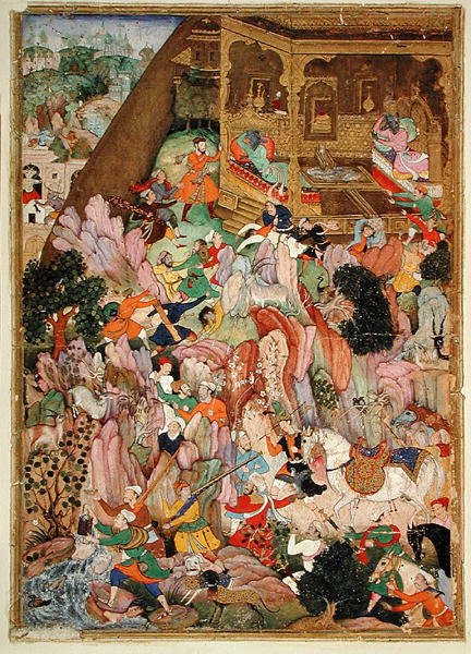 In. 32.2.12 Harivasma, o palácio do urso, c. 1586 de Indian School