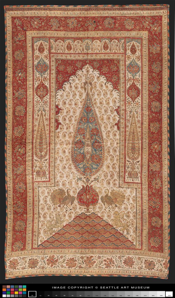 Palampore (cobertura de cama), início do dia 19
século (Algodão com tinta, corante e dourado) de Indian School