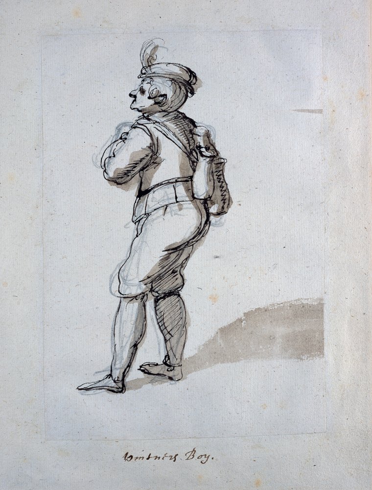 Um rapaz da vinha (caneta e tinta sobre papel) de Inigo Jones
