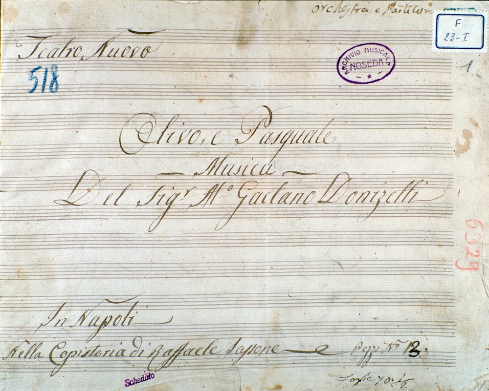 Primeira página de partitura da ópera 