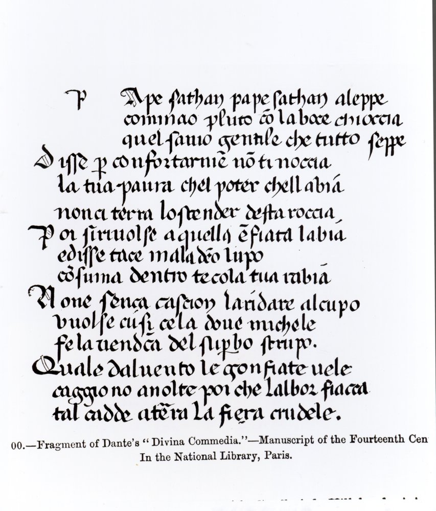 Fragmento de &39;Divina Commedia&39; de Dante (1265-1321), ilustração de &39;Ciência e Literatura na Idade Média e Renascença&39;, escrita e gravada por Paul Lacroix, 1878 de Italian School