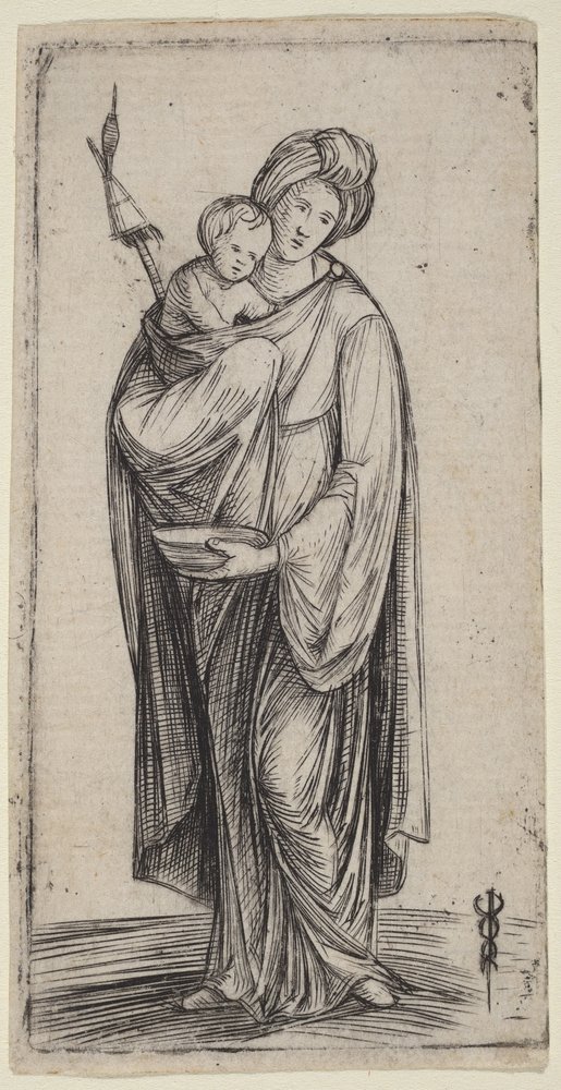 Mulher e criança com roca de Jacopo de