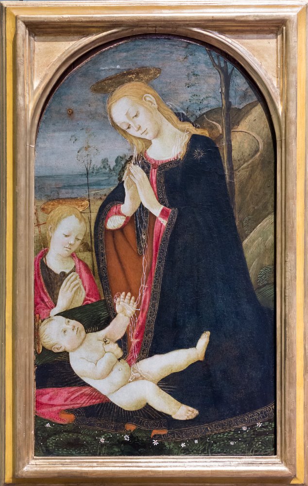 Adoração do Cristo com o jovem São João Baptista de Jacopo del Sellaio