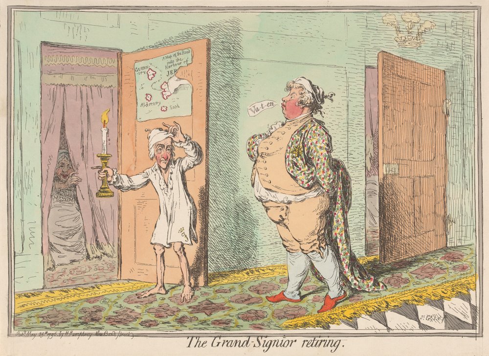 Der Großherr zieht sich zurück de James Gillray