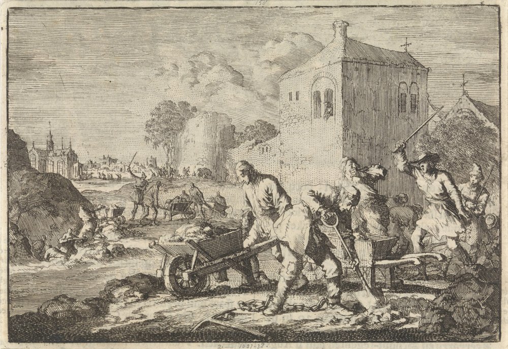 Ministros reformados na Hungria condenados a trabalhos forçados, 1674 de Jan Luyken