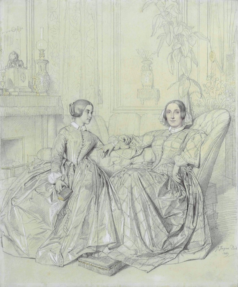 Comtesse Charles dAgoult, Marie dAgoult, e sua filha Claire dAgoult de Jean Auguste Dominique Ingres