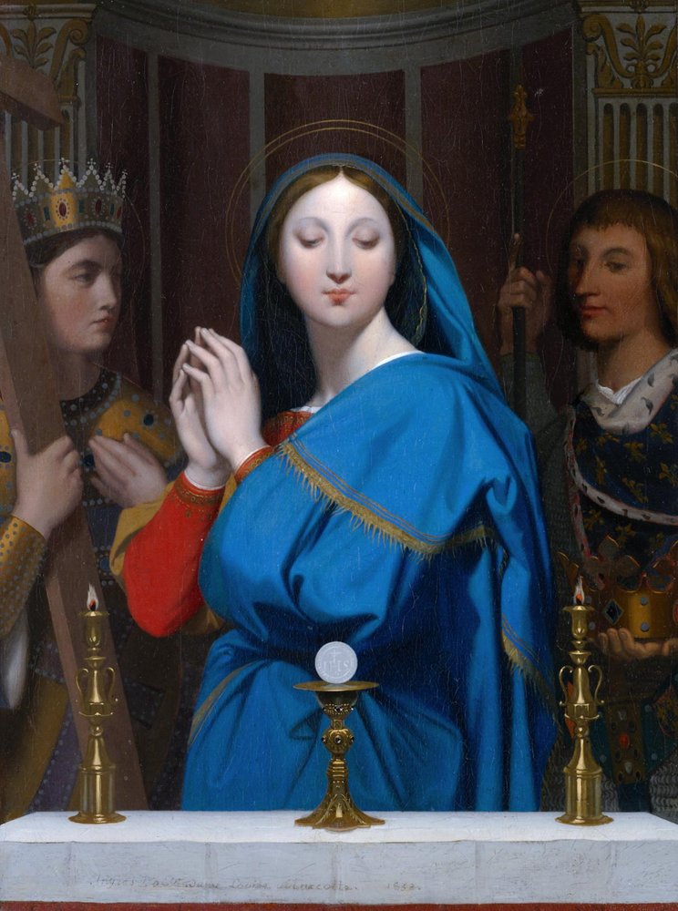 A Virgem Adorando o Anfitrião de Jean Auguste Dominique Ingres