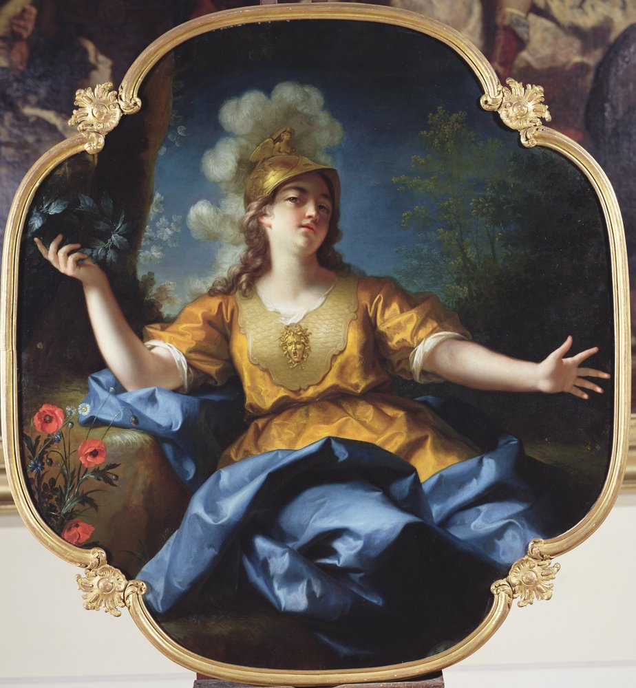 Retrato de uma mulher como Minerva, 1730 de Jean Raoux