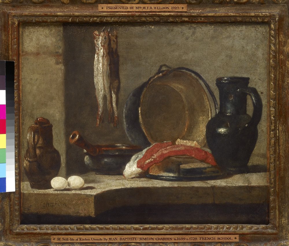 Ainda vida de utensílios de cozinha, do século XVIII de Jean-Baptiste Simeon Chardin