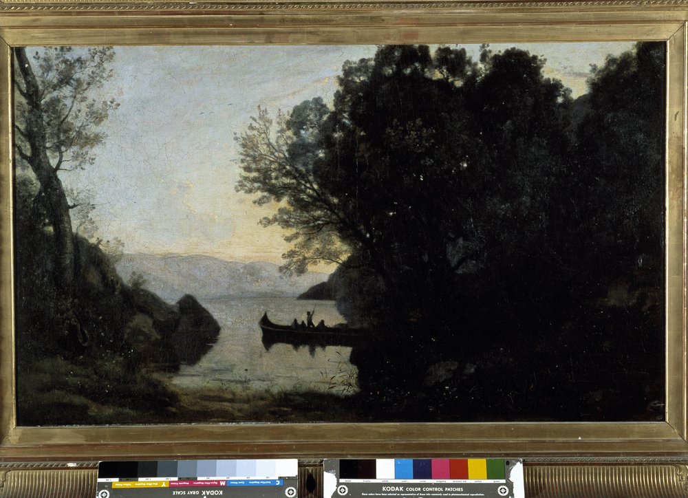 Vista tirada de Riva, Tirol italiano de Jean-Baptiste-Camille Corot