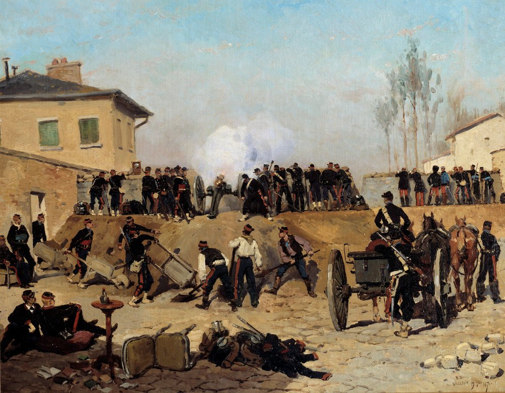 Cerco de Paris: "luta em Villejuif em 19/09/1870" Pintura de Edouard Detaille (1848-1912) 1870 Sol. 0,55x0,67 m Paris, musee d
