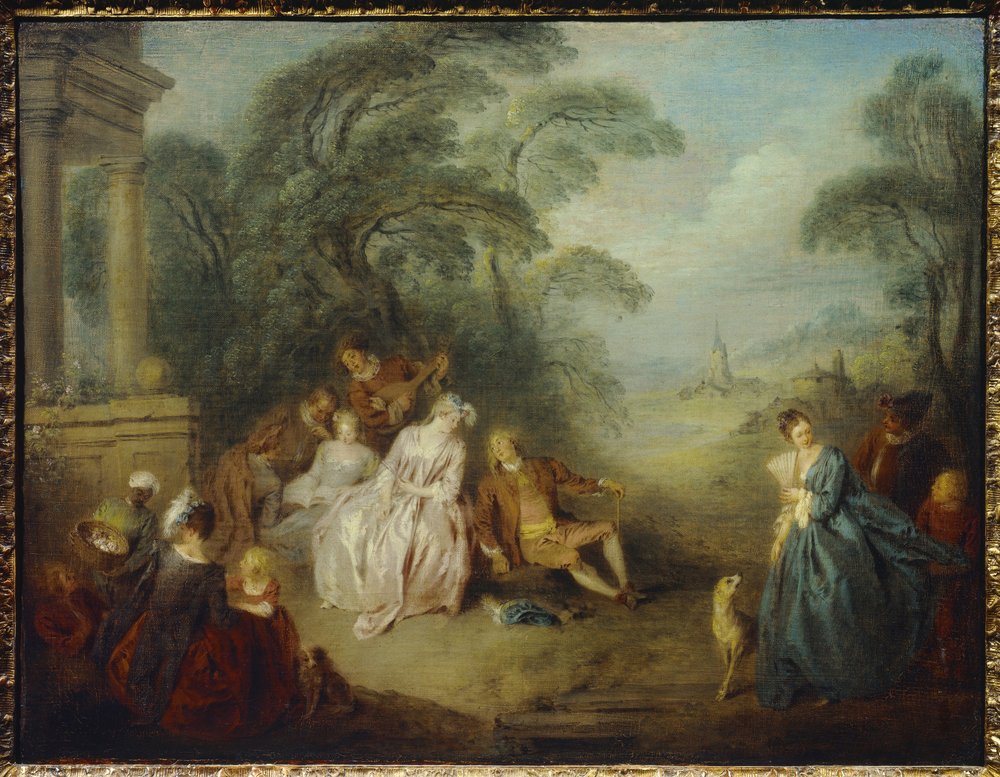 Montagem num parque Pintura de Jean Baptiste Pater (1695-1736) Século XVIII de Jean-Baptiste Joseph Pater