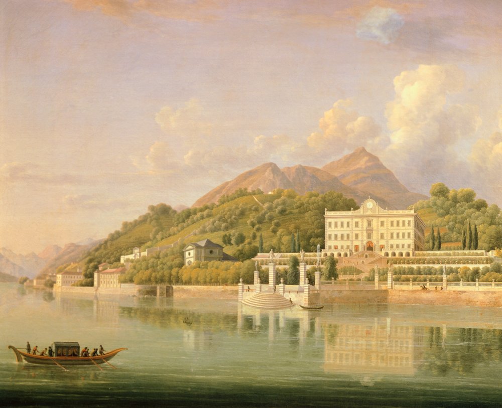Villa Carlotta em Tremezzo no Lago Como, de Jean Joseph Xavier Bidauld (1758-1846), Itália de Jean-Joseph-Xavier Bidauld