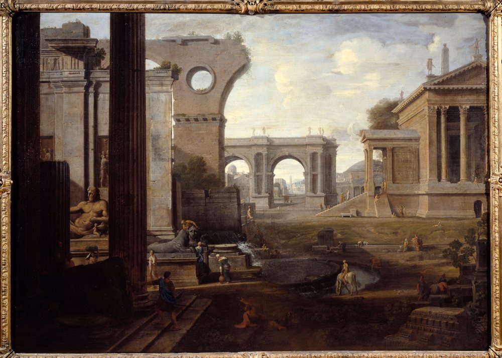 Ruínas antigas. Pintura de Jean Lemaire (1598 - 1659) de Jean Lemaire