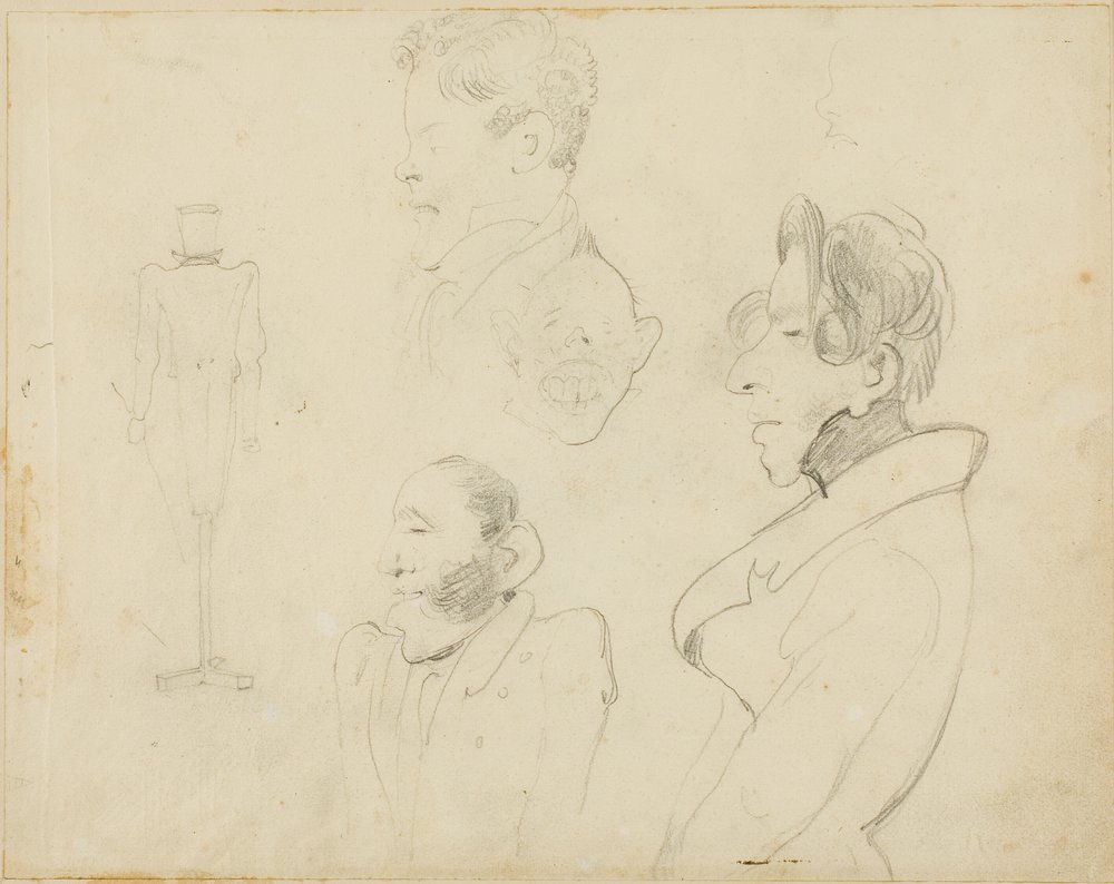 Folha de caricaturas de Jean Louis André Théodore Géricault