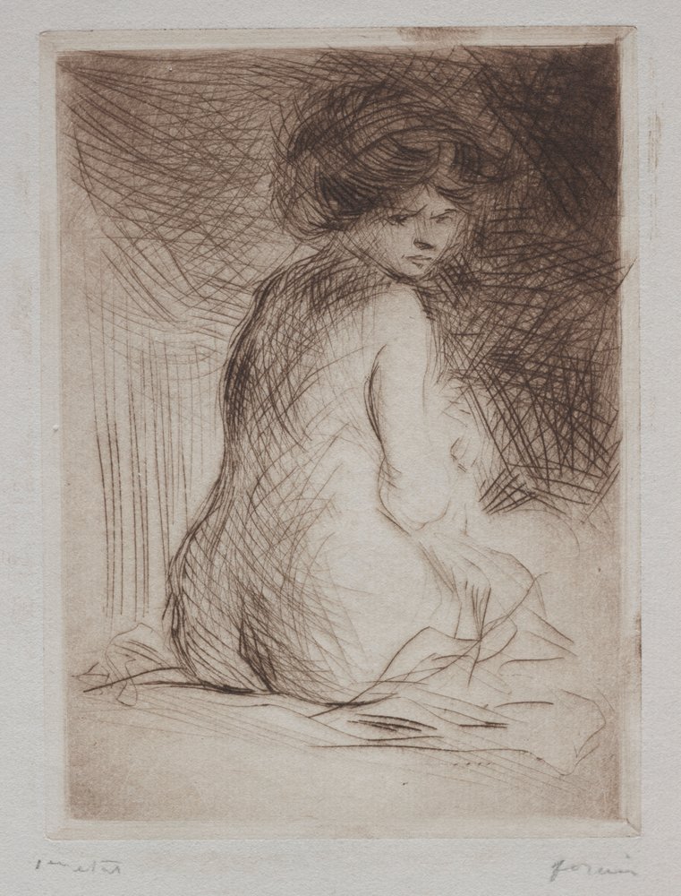 Mulher nua sentada de costas de Jean-Louis Forain