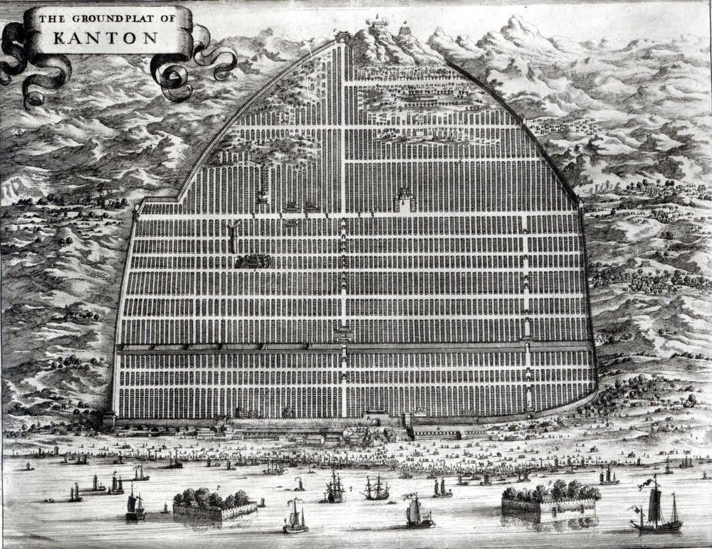 Planta à terra de Cantão, China de Johannes Nieuhoff