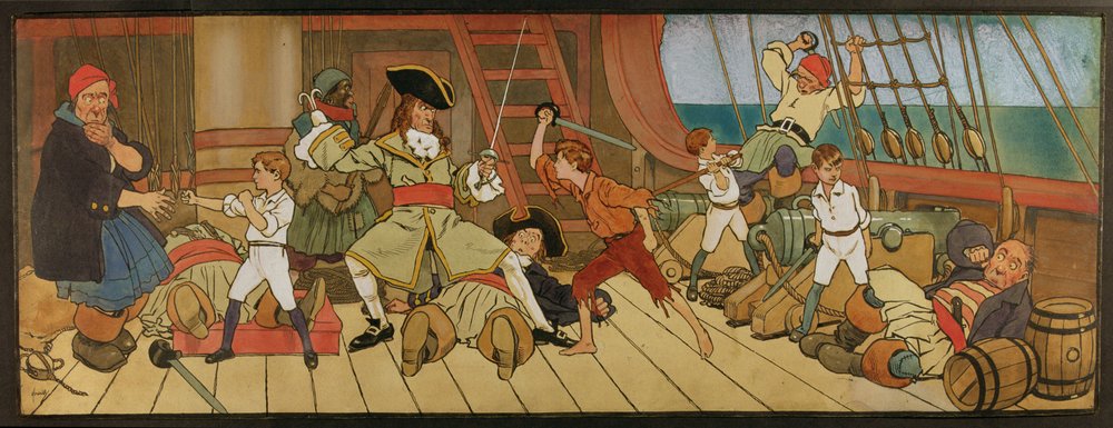 The Lost Boys in Combat with the Pirates e Peter in the Final Duel