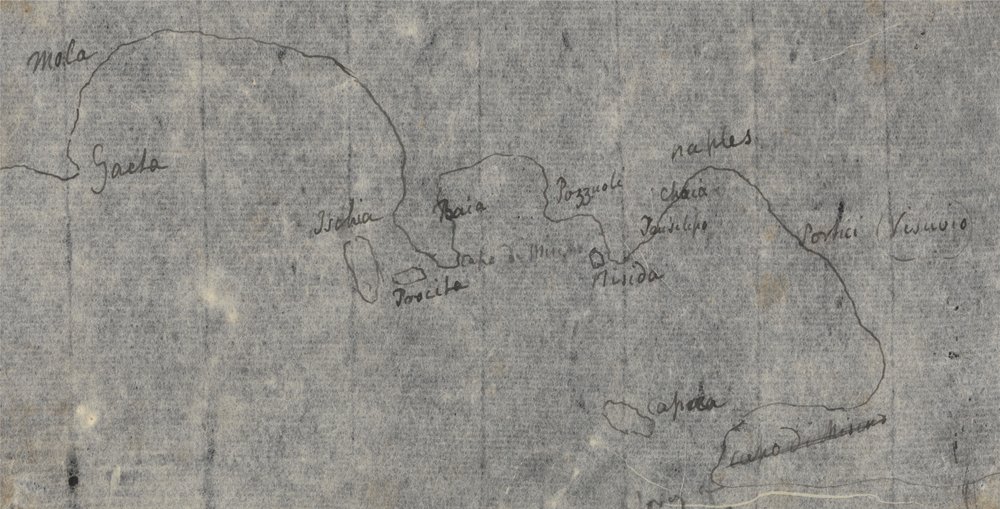 Mapa do Golfo de Nápoles de John Robert Cozens