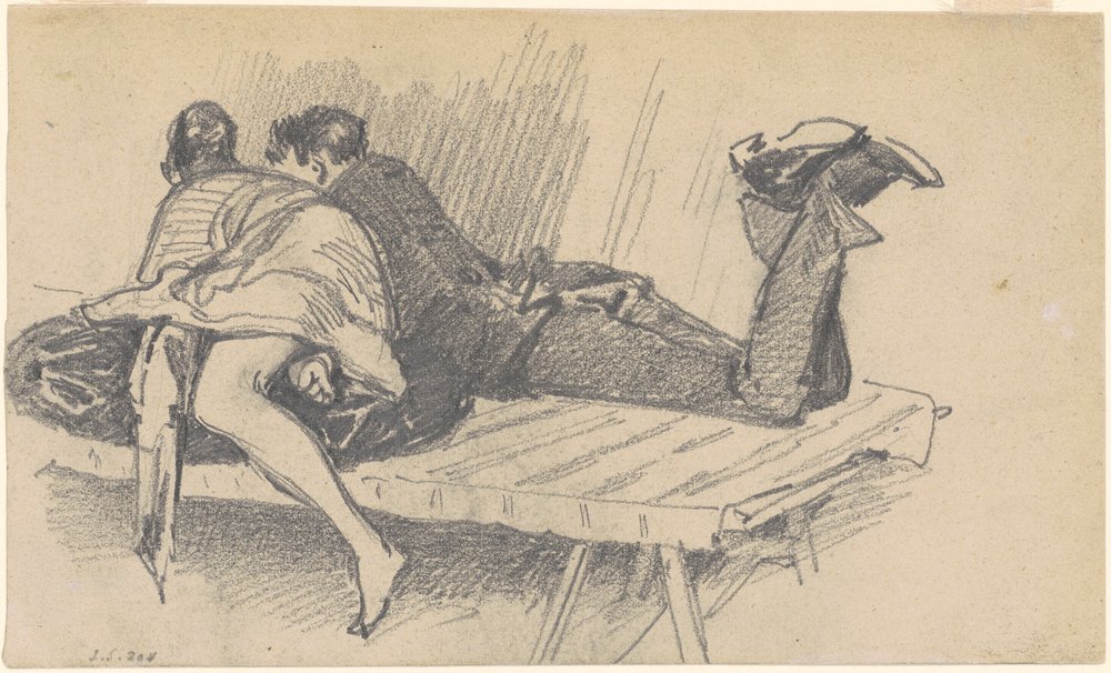 Casal em um berço, c. 1874-1877. de John Singer Sargent