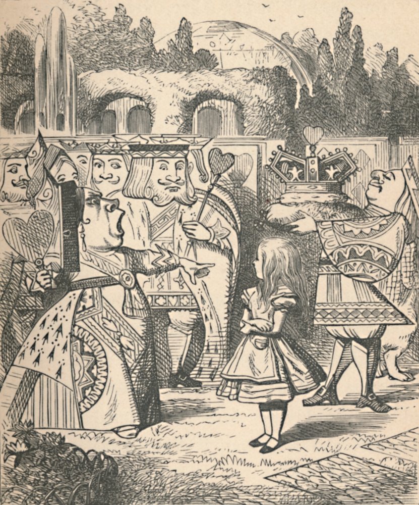 Fora com sua cabeça! Alice e a rainha vermelha, 1889 de John Tenniel