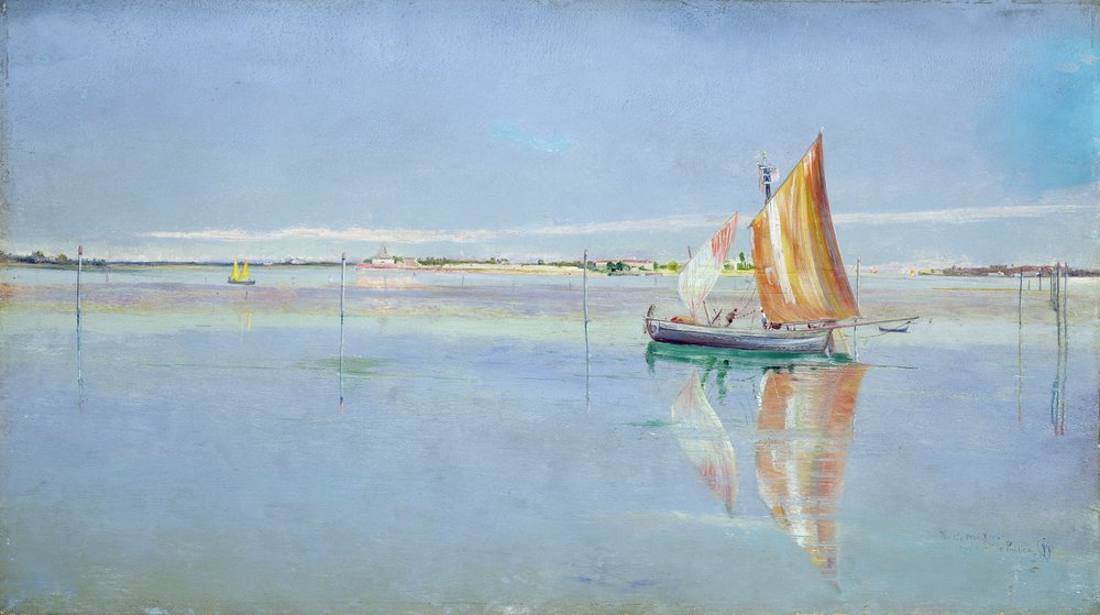 Na Lagoa, Veneza (óleo sobre tela) de John William Inchbold