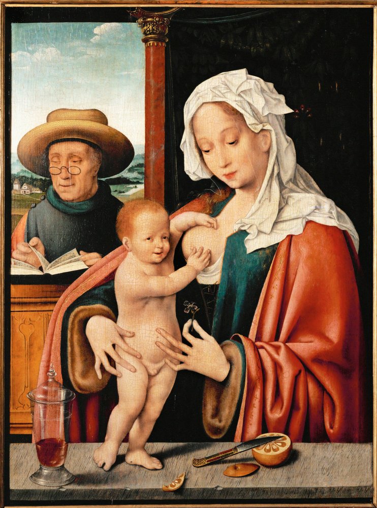 A Sagrada Família (pintura sobre madeira de carvalho) de Joos van Cleve